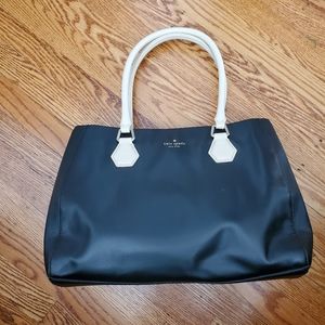 Kate Spade black leather bag with cream trim